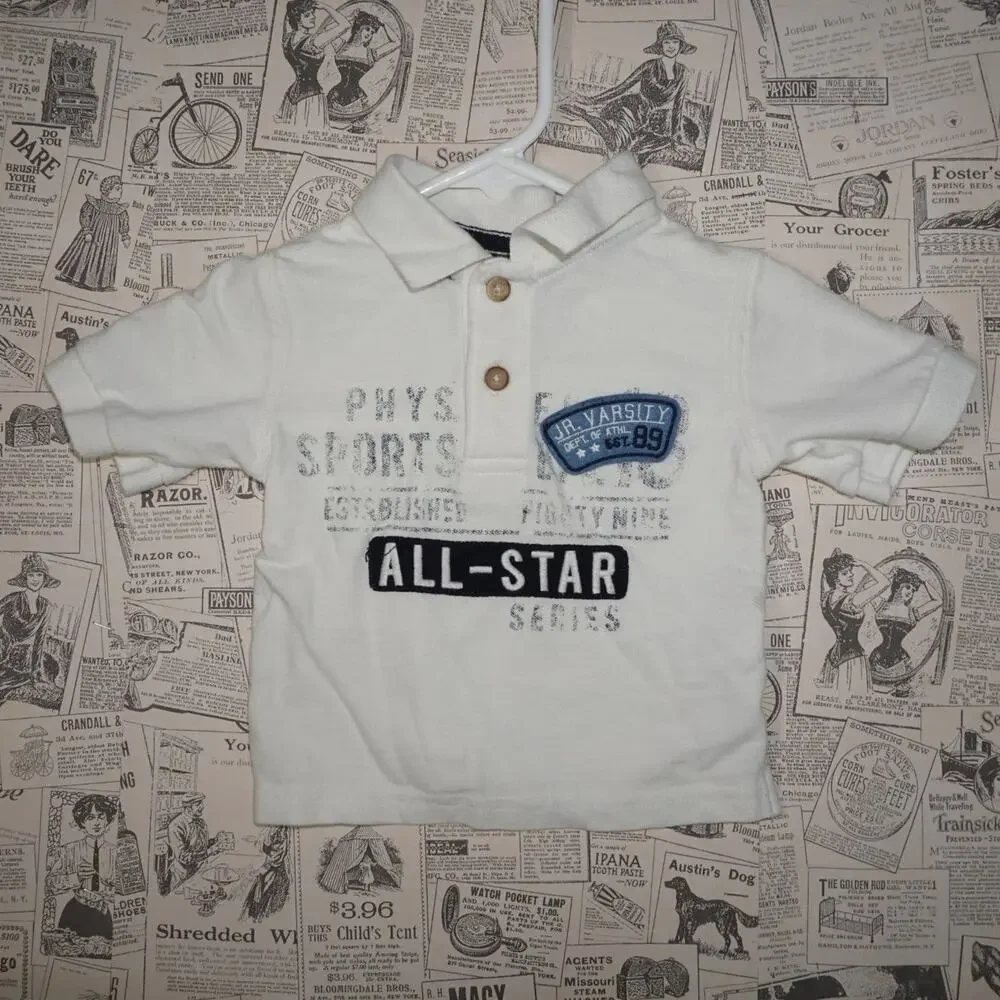 6 - Vintage Y2K youth 2000s embroider patch grunge polo
